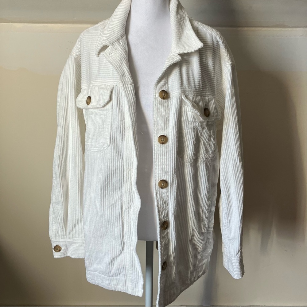 Madewell Women’s White Corduroy Shirt-Jacket Shacket size Small - Picture 4 of 9